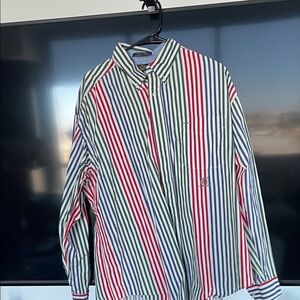 Tommy Hilfiger Red, Green, and Blue Striped Shirt